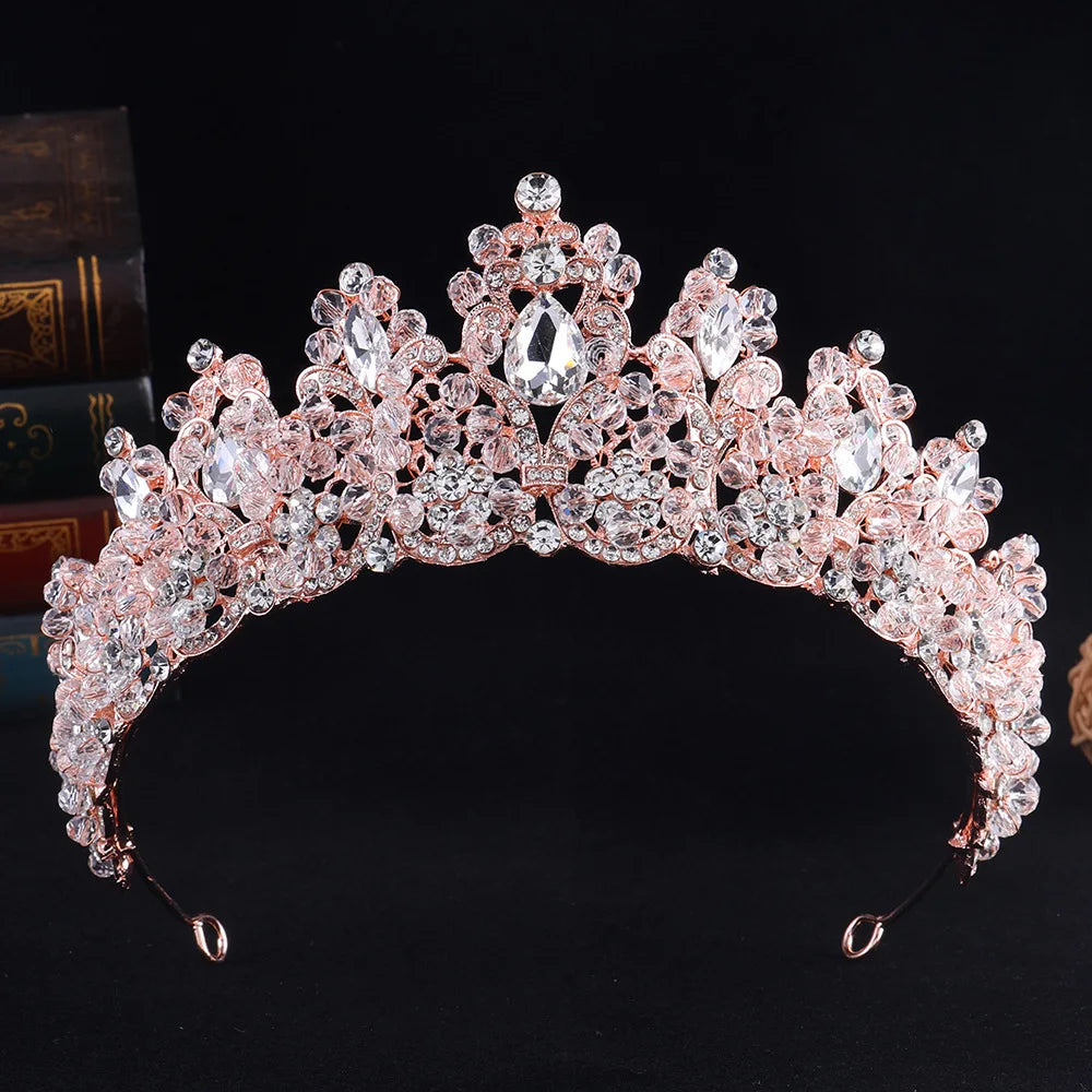 Baroque Wedding Crowns For Bride Crystal Princess Queen Bridal Tiara Crown For 15 Years Women Pageant Diadem Wedding Headdress as picture 4