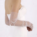 Fingerless Long Bridal Gloves Pearl Wristband Wedding Glove For Women Girl Party Evening Dress Jewelry Brides Accessories