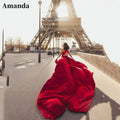 Sexy Halter Burgundy Evening Dress Long Train Prom Dress Sexy Open Back Party Dress Silk فساتين مناسبة رسمية