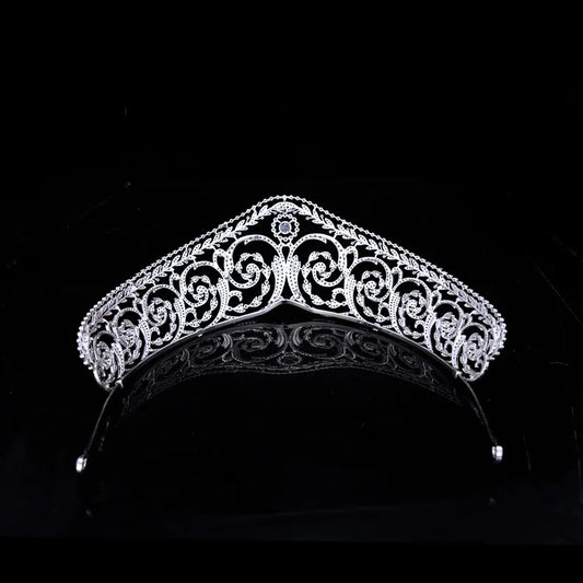 CZ Zirconia Tiaras and Crowns AAA Zircon Headband Brides Women Princess Queen Headpiece Wedding Accessories Bridal Hair Jewelry