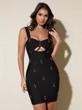 Spring Women Mini Bandage Dress Sexy Camisole Sleeveless Light Luxury Nail Bead Design Bodycon Dress Evening Party Vestidos