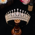 Bridal Hair Jewelry AAA Zircon Tiaras and Crowns Zirconia Headpiece For Brides Women Princess Queen Headband Wedding Accessories a gold color