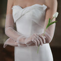 Long Bridal Gloves Shinny Crystal Wristband Wedding Glove For Women Girl Party Evening Dress Jewelry Bride Accessories