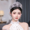 Crystal Tiaras and Crowns Rhinestones Diadem Set For Bride Women Prom Pageant Headband Bridal Hair Jewelry Wedding Accessories