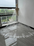 Lace Bridal Cape Veil in White Off-white Ivory Cathedral Wedding Veil White