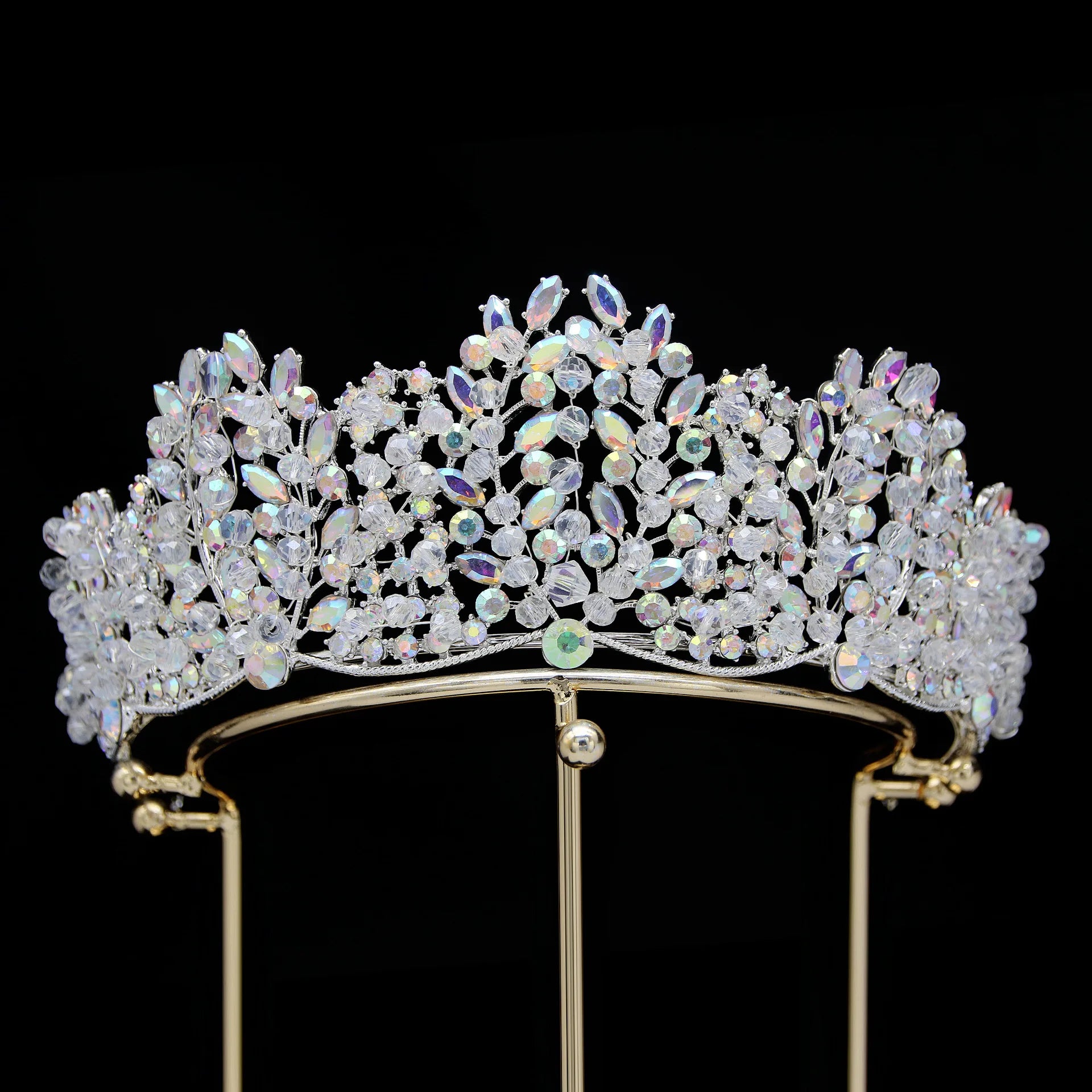 Baroque Queen Crowns For Women Wedding Headpieces Crystal Princess Bridal Tiara Crown For Pageant Prom Hair Jewelry Headdress as picture 4