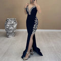 Top Quality Women Shinning Crystal Strapless Off the Shoulder Bodycon Long Bandage Dress Elegant Evening Party Birthday Outfit