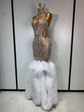High Quality Women Sparkly Rhinestone Mesh Sleeveless Bodycon Long Dress Wedding Guest Gowns Luxury Birthday Evening Party Dress