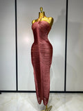 Women Sexy Celebrity Backless Halter Tassel Bodycon Bandage Dress Elegant Celebirty Evening Party Luxury Birthday Dress