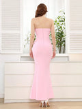 2025 Spring Sexy Women's Hot Diamond Design Bandage Dress Strapless Sleeveless Bodycon Backless Long Dresses Club Party Vestidos