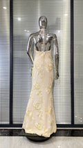 Women Sexy Halter Off the Shoulder Embroidery Bodycon Long Dress Elegant Evening Party Birthday Cocktail Outfit