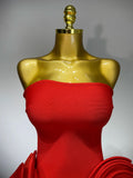 Celebrity Sexy Strapless Backless Flower Red Mini Bodycon Bandage Dress Knitted Elegant Evening Club Luxury Birthday Dress