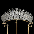 AAA Zircon Tiaras and Crowns Cubic Zirconia CZ Headband For Brides Prom Pageant Diadem Wedding Hair Accessories Bridal Jewelry silver color