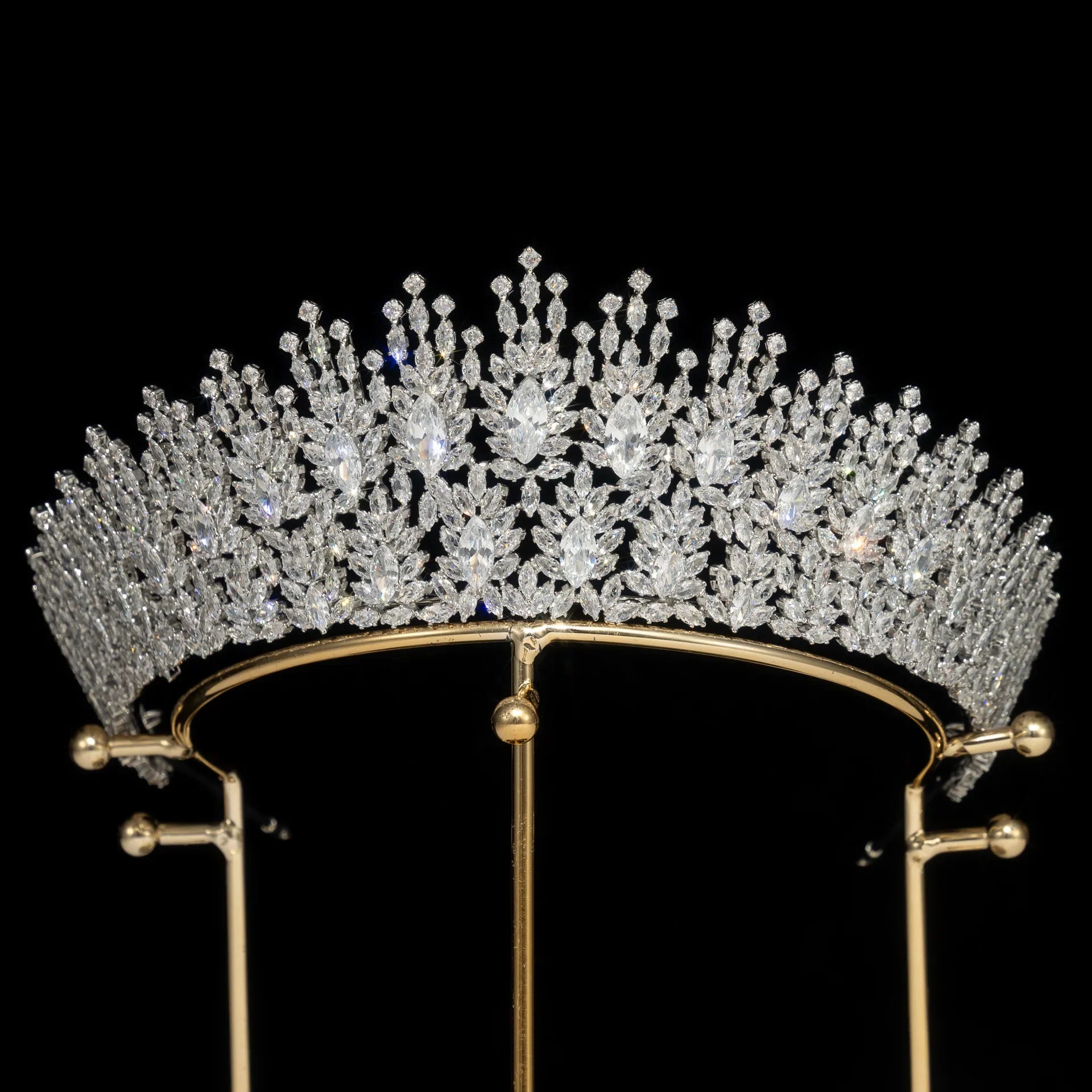 AAA Zircon Tiaras and Crowns Cubic Zirconia CZ Headband For Brides Prom Pageant Diadem Wedding Hair Accessories Bridal Jewelry silver color