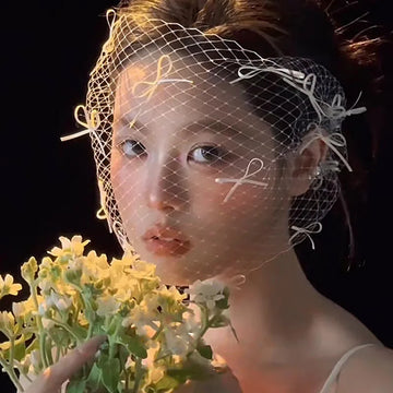 Short Face Bridal Veil Bowknot Wedding Veils For Evening Dinner Party Dress Women Gift Hair Accessories Brides Jewelry a