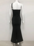 Shining Diamond Women Long Dresses Fashion One Shoulder Sleeveless Bandage Vestidos Female Bodycon Evening Cocktail Party Gowns