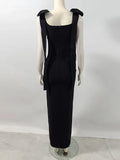 Ladies Sparkling Luxury Diamond Spaghetti Strap Backless Design Sleeveless Sexy Maxi Bandage Dress Celebrity Evening Party Gowns