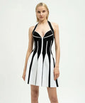 High Quality Celebrity Fashion Red Carpet Dress Women Sexy Halter A-Line Mini Bandage Evening Party Dress Wholesale black