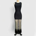Black tassels Evening Party bandage Long Dresses Elegant Sleeveless Diamond Mesh Patchwork Maxi Dress Women Summer Vestidos black