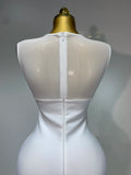Sexy O Neck Mesh Bodycon Bandage Dress Evening Party Gown Celebrity Elegant Luxury Birthday Club Dresses