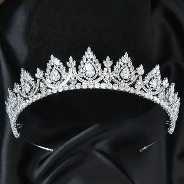 Wedding Hair Accessories Crystal Zircon Tiaras and Crowns CZ Zirconia Headband For Brides Princess Queen Diadem Bridal Jewelry a