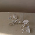 Wedding Accessories Zircon Crystal Hair Comb Pin Clip Silver Color Leaf Head Piece For Brides Bridesmaids Hairpin Bridal Jewelry