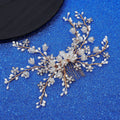 Wedding Accessories Gold Color Hair Comb Pin Flower Head Pieces For Brides Crystal Evening Party Dress Headdress Bridal Jewelry b