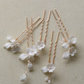 Bridal Jewelry Gold Silver Color Hairpin Porcelain Flower Hair Pin Clip Brides Women Head Piece Headdress Wedding Accessories