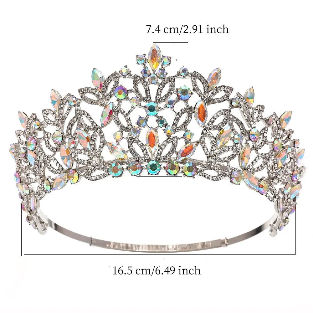 Baroque Queen Crowns For Pageant Crystal Royal Princess Bridal Tiara Crown For Wedding Women Diadem Prom Hair Jewelry Headdress