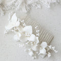 Wedding Accessories Porcelain Flower Hair Comb Pin Silver Gold Color Hairpins For Brides Women Gifts Head Pieces Bridal Jewelry silver color a