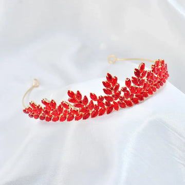 Crystal Heart-Shaped Copper and Crystal Bridal Tiara Crown for Women and Girls, Wedding and Birthday Party Hair Accessory as picture