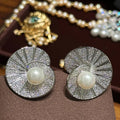 Luxury Pearl AAA Zircon Bridal Earrings CZ Cubic Zirconia Wedding Earring For Brides Bridesmaids Accessories Women Prom Jewelry b