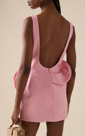 Summer Pink Color Women Sleeveless Sexy O-Neck Backless Bodycon Mini Dress Celebrate Girls' Birthday Party Outfit Vestido