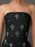 2024 Sexy Women'S Light Luxury Rhinestone Bandage Dress Strapless Sleeveless Bodycon Backless Long Dress Christmas Party Vestido