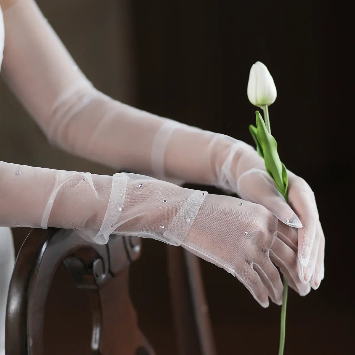 Long Bridal Gloves Shinny Crystal Wristband Wedding Glove For Women Girl Party Evening Dress Jewelry Bride Accessories