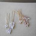 Bridal Jewelry Zircon Crystal Hair Pins Clips Leaf Hairpins For Brides Women Vintage Gold Color Head Pieces Wedding Accessories