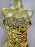Sparkly Diamonds Crystal Sexy Mesh See Through Bodycon Mini Dress Women Birthday Party Celebrate Performance Costume