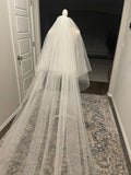 2 Layer Wedding Veil, Ivory Bridal Veil 137