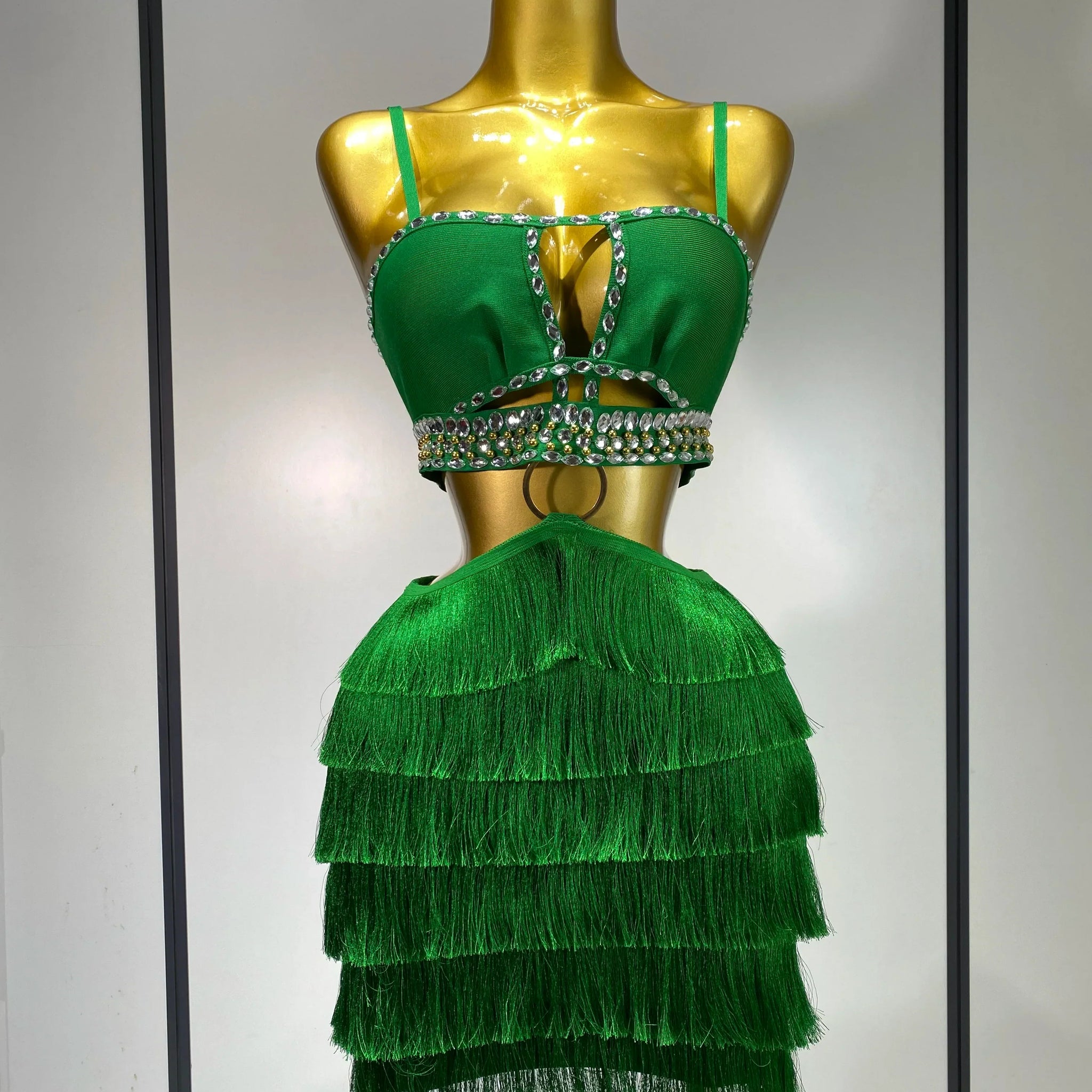 Sexy Sling Backless Dress Women Green Bodycon Bandage Dress Celebrity Elegant Evening Club Luxury Birthday Party Dresses green