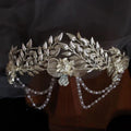 Silver Color Headband Tiara Hairband Bride Bridesmaids Flower Leaf Headpiece Headwear Wedding Accessories Bridal Hair Jewelry