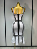 Women Sexy Backless Ruffled Edge Bodycon Bandage Dress Celebrity Elegant Evening Party Luxury Birthday Club Dress