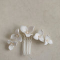Porcelain Flower Hair Comb Pin Clip Silver Color Head Piece Brides Party Gift Flower Hairpins Wedding Accessories Bridal Jewelry a