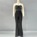 Top Quality Women Sexy Strapless Shinning Pearl Beading Bodycon Long Bandage Jumpsuit Celebrate Evening Party Birthday Wear