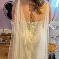 One Layer Shoulder Veil 250cm Pearl Bridal Veils Light Ivory