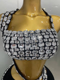 Luxury Sparkle Diamonds Sexy Crop Top Velour Pant Two Pieces Set Women Celebrate Birthday Party Nightclub Stage Costume