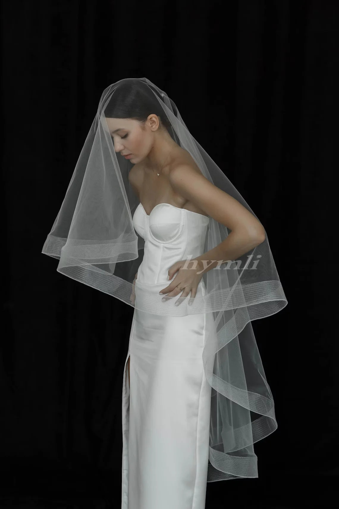 2 Layer Blusher Veil with Horsehair Trim