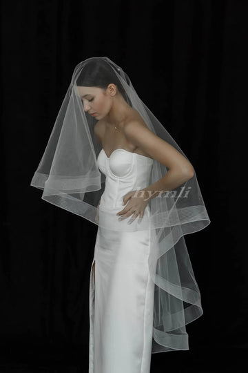 2 Layer Blusher Veil with Horsehair Trim