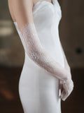 Lace Short Pearls Bridal Gloves Wristband Wedding Glove For Women Girl Party Evening Dress Jewelry Brides Accessories e