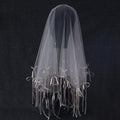 Short Bridal Veil Bowknot Flower Wedding Veils For Evening Dinner Party Dress Women Gift Hair Accessories Brides Jewelry b
