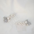 Wedding Accessories Silver Color Hair Comb Butterfly Hairpins Bride Women Pearl Rhinestones Head Pieces Headdress Bridal Jewelry